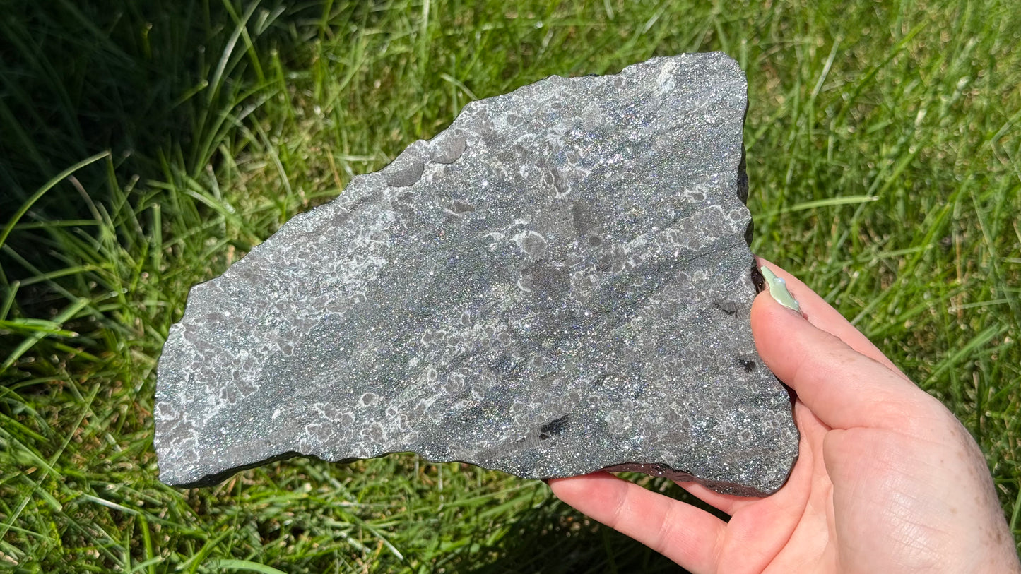 Specularite & Garnet Slab - Personal Collection Destash