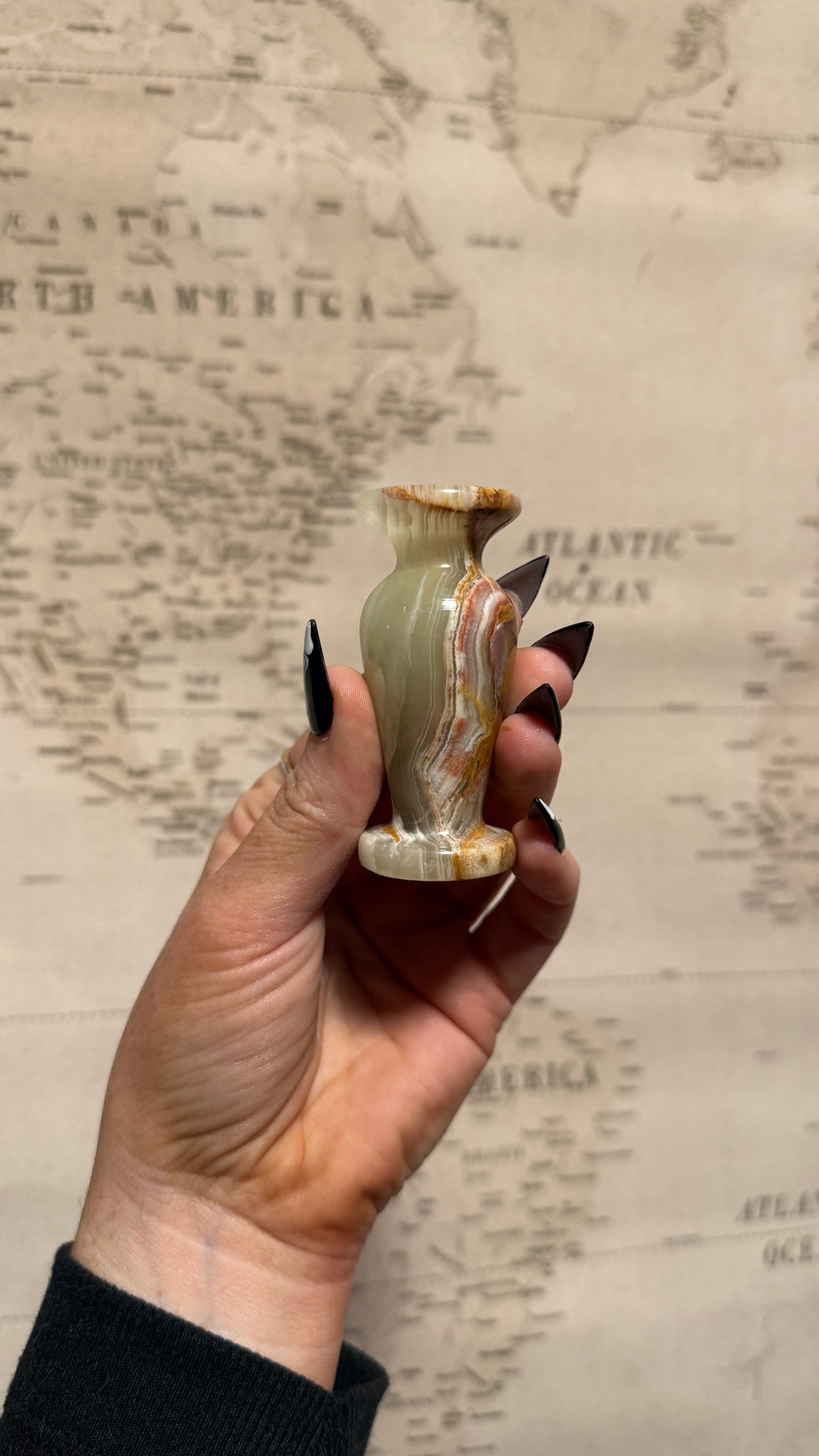 Green Onyx Sphere Stand - Personal Collection Destash