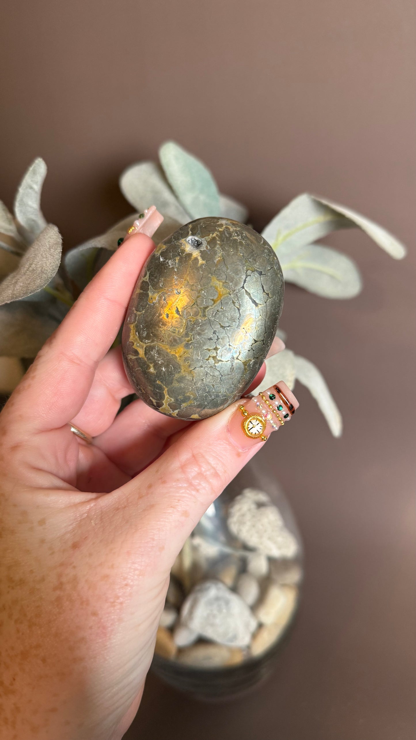 Marcasite Palm Stone