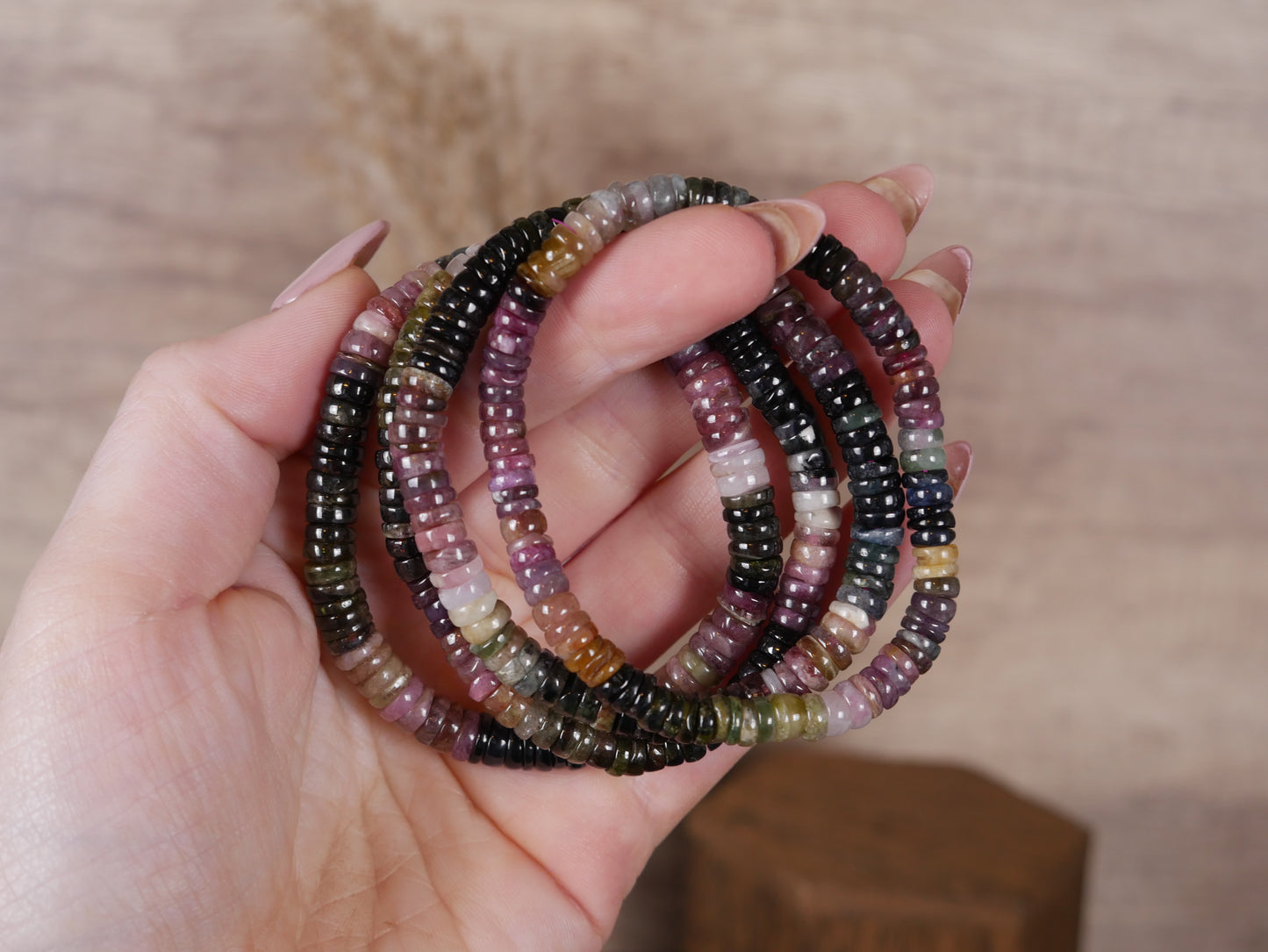 Multi-color Tourmaline Rondelle Bracelet