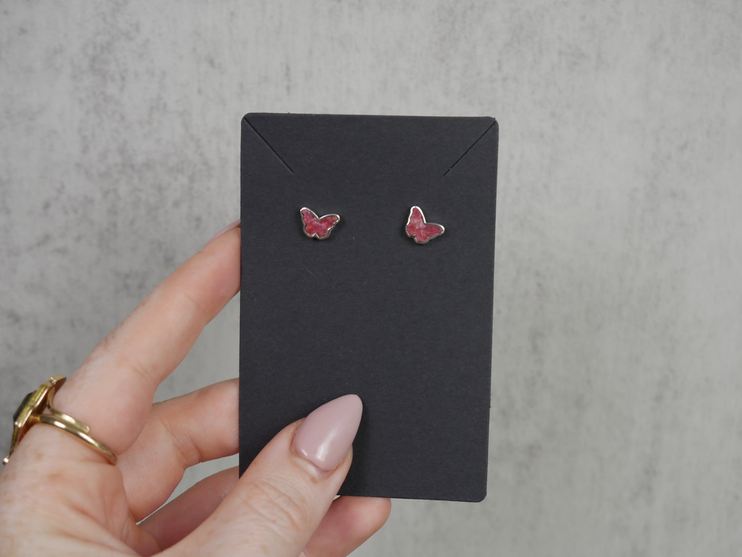 Thulite Butterfly Studs