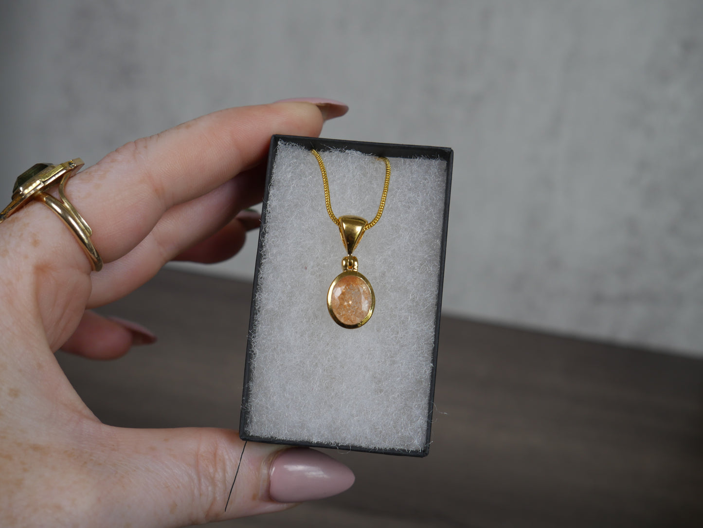 Gold Sunstone Pendant