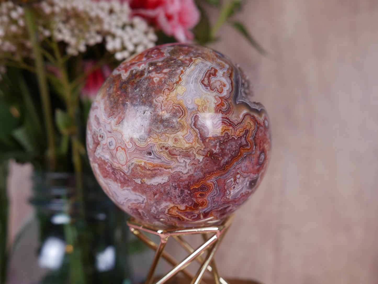 Crazy Lace Agate Sphere #4