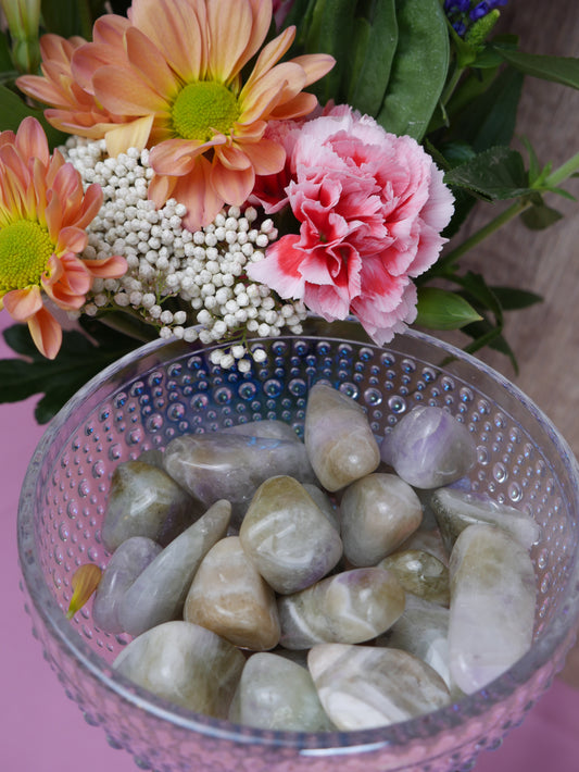 Purple & Green Amethyst Tumble