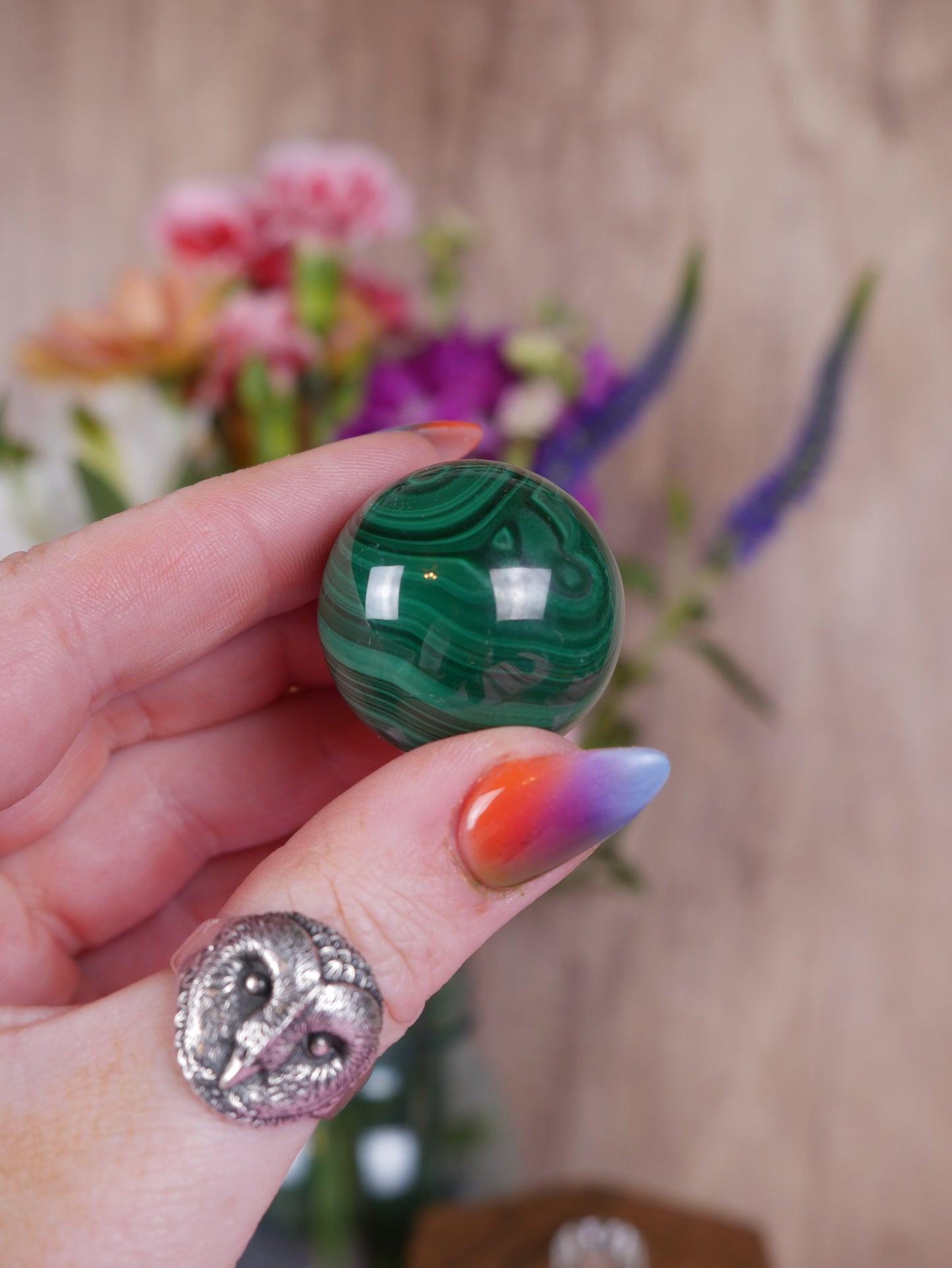 Mini Malachite Sphere
