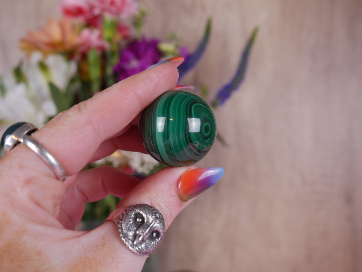 Mini Malachite Sphere