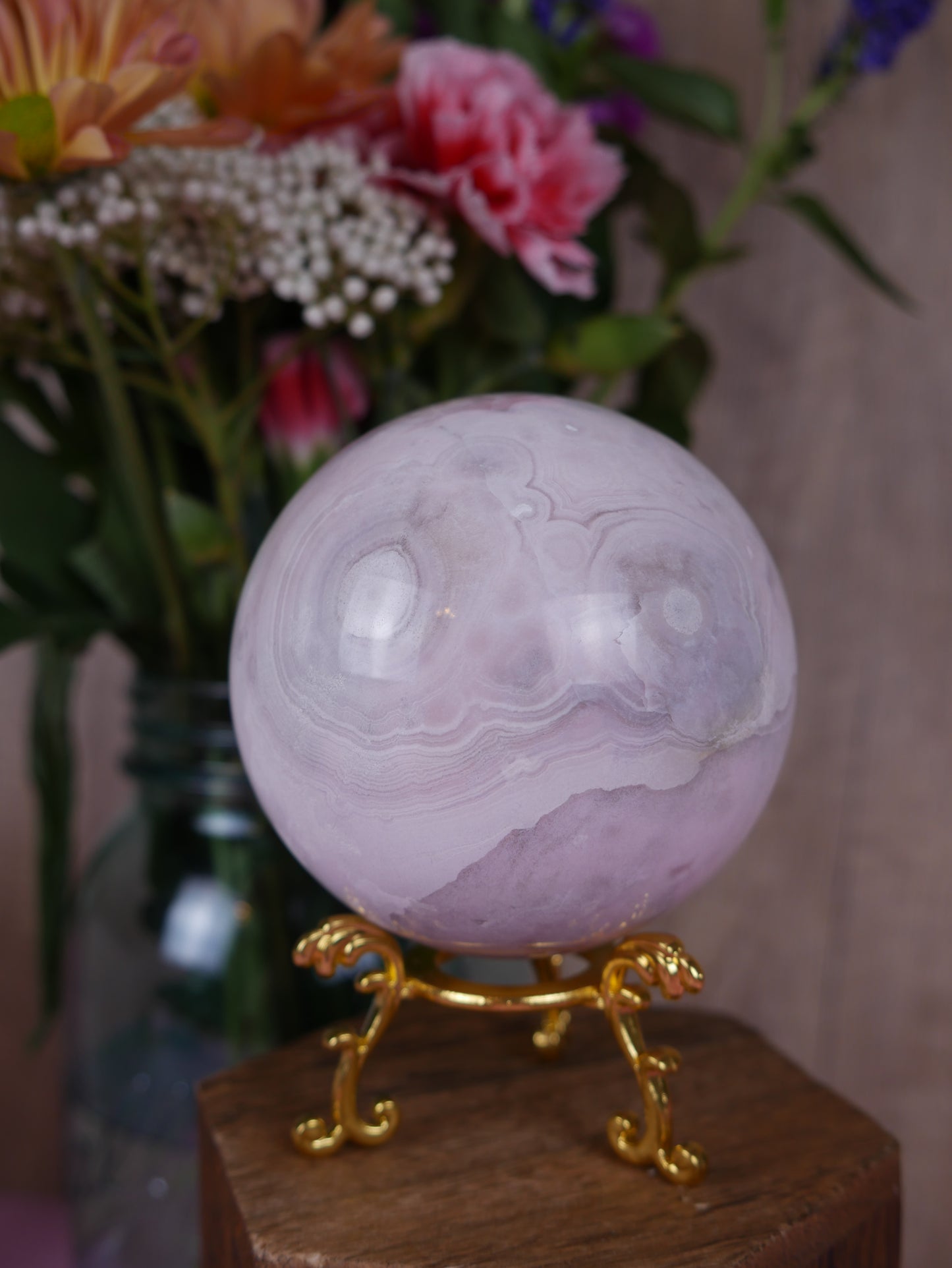 Flower Agate Sphere #7