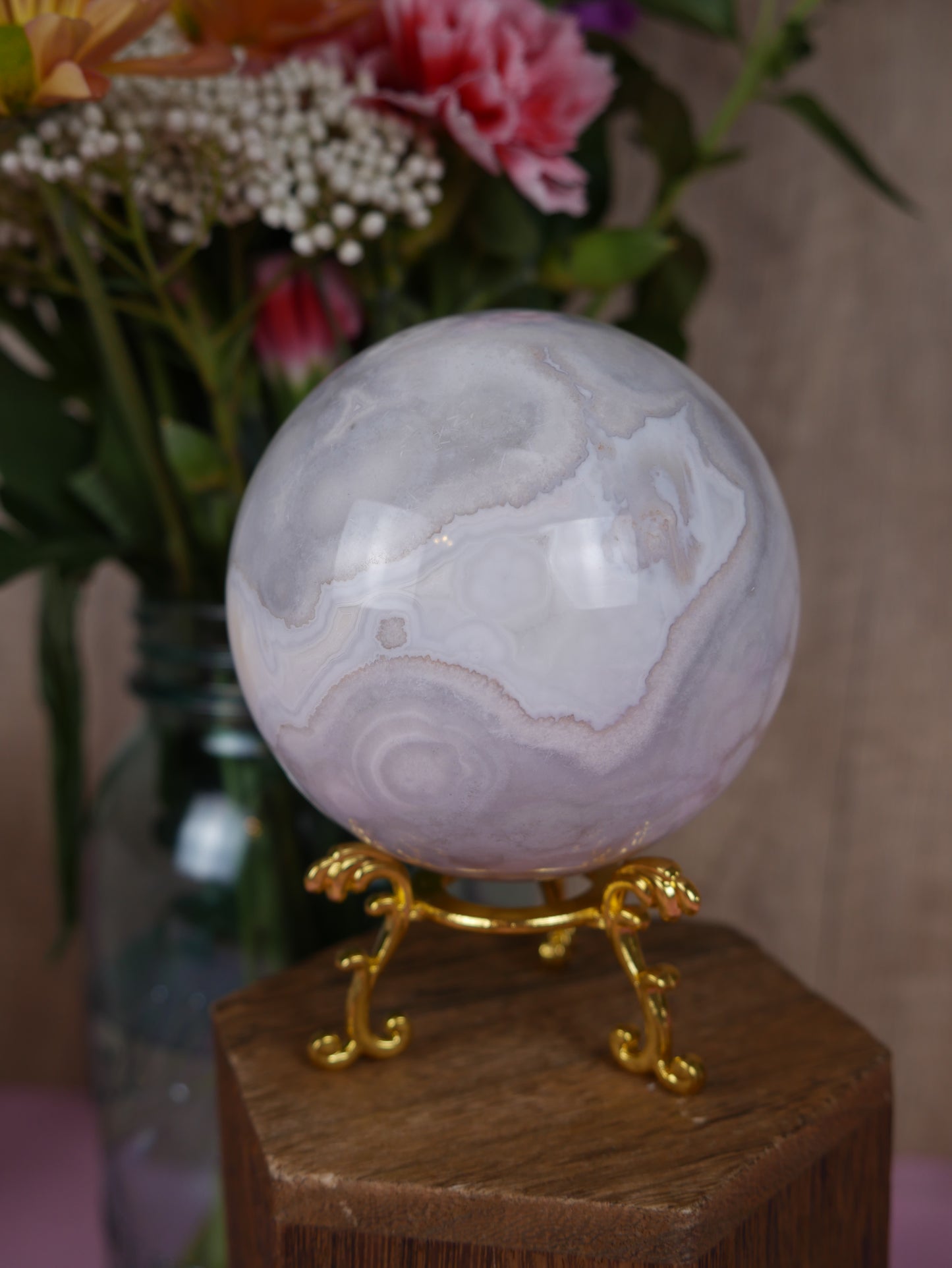 Flower Agate Sphere #9