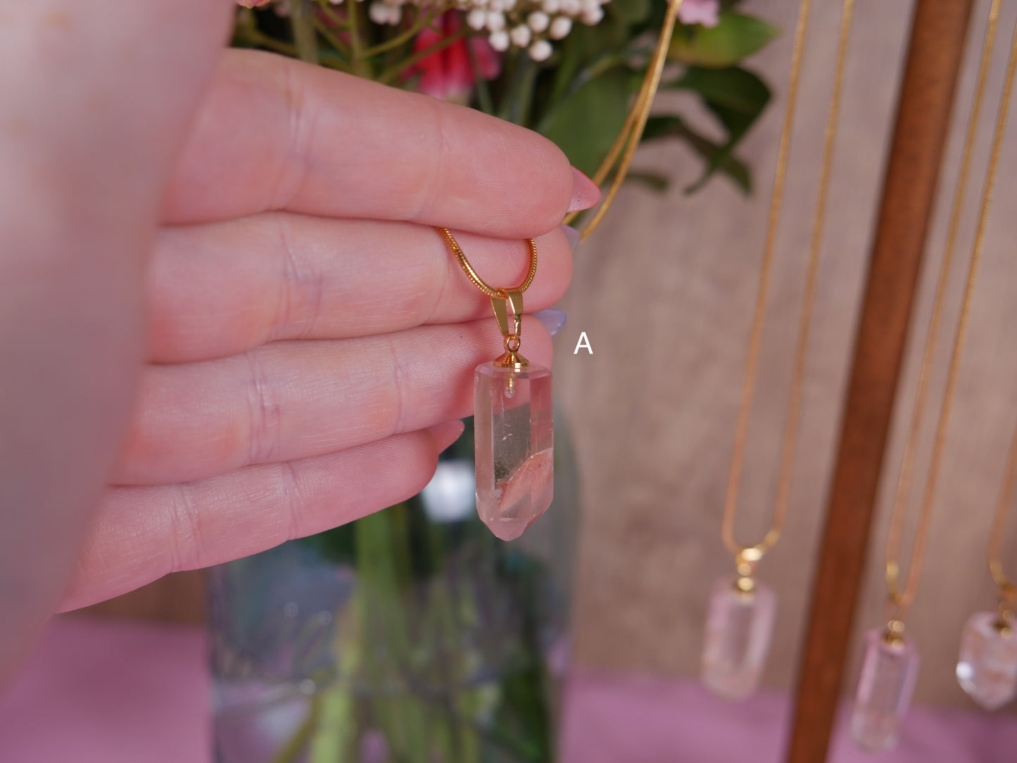 Pink Phantom Quartz Pendant
