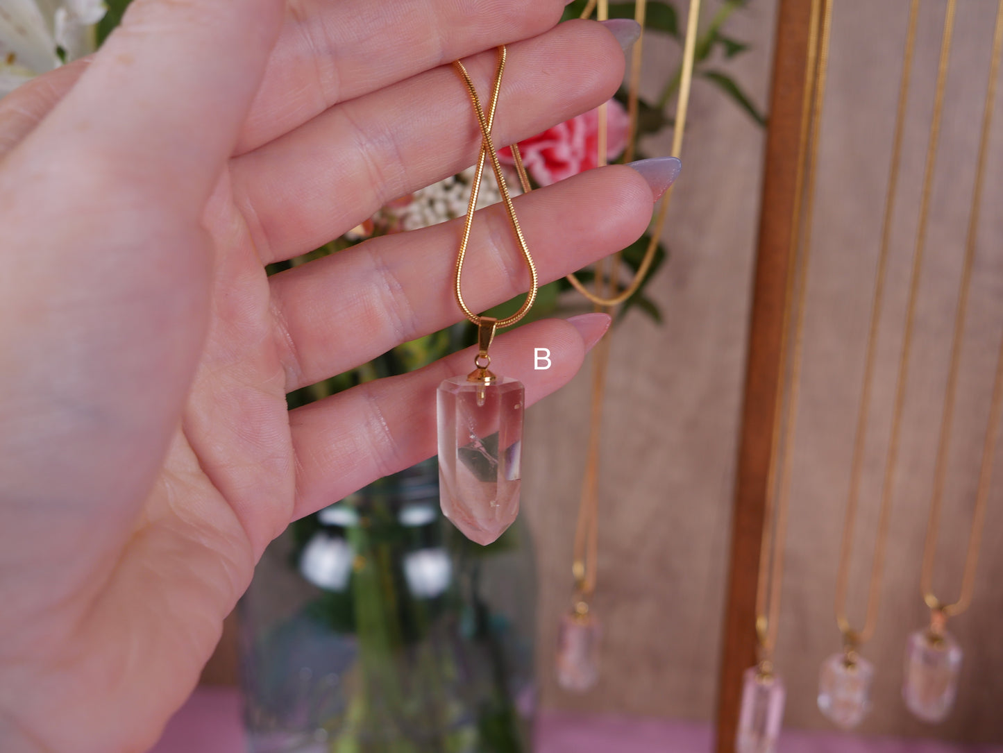 Pink Phantom Quartz Pendant