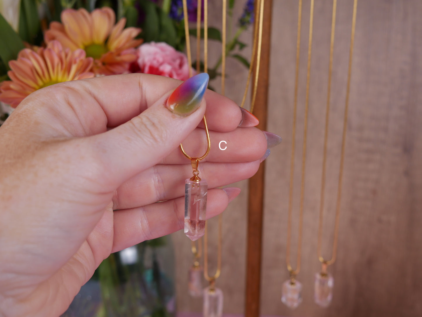 Pink Phantom Quartz Pendant