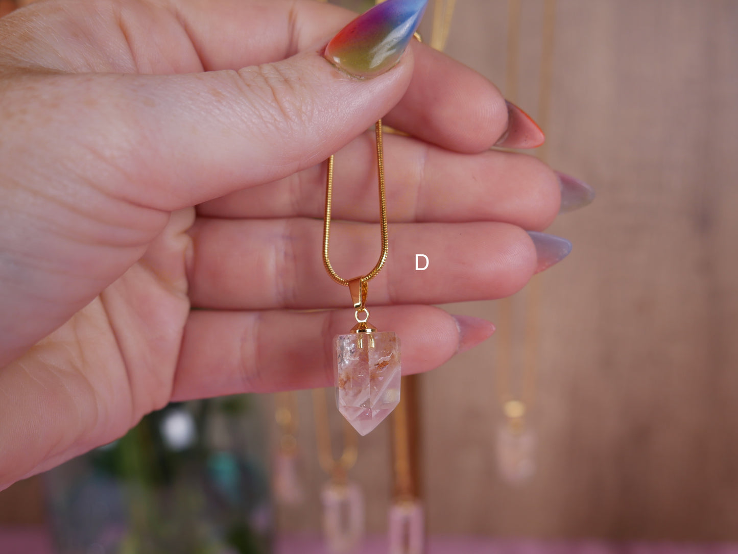Pink Phantom Quartz Pendant