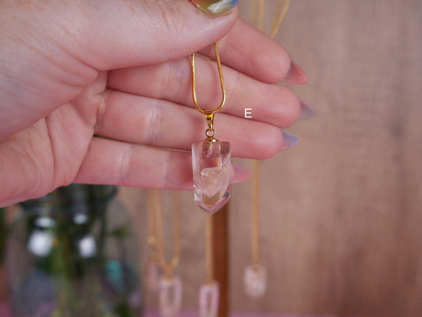 Pink Phantom Quartz Pendant