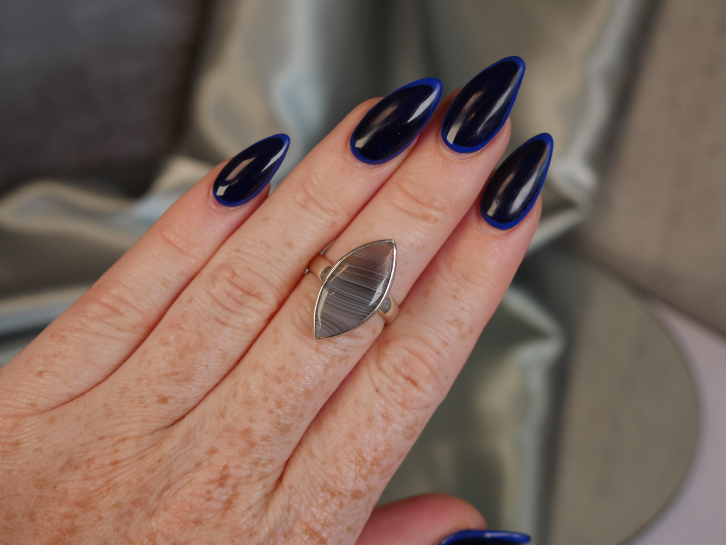 Botswana Agate Ring - Marquis