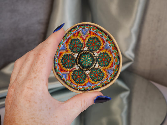 Gourd Bowl - Huichol Bead Art