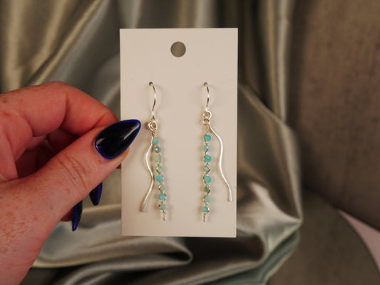 Untamed Gems - Amazonite Wire Wrapped Earrings