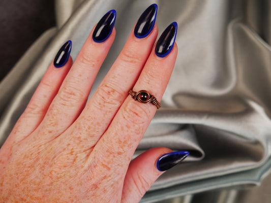 Untamed Gems - Garnet Size 6.25 Wire Wrapped Ring