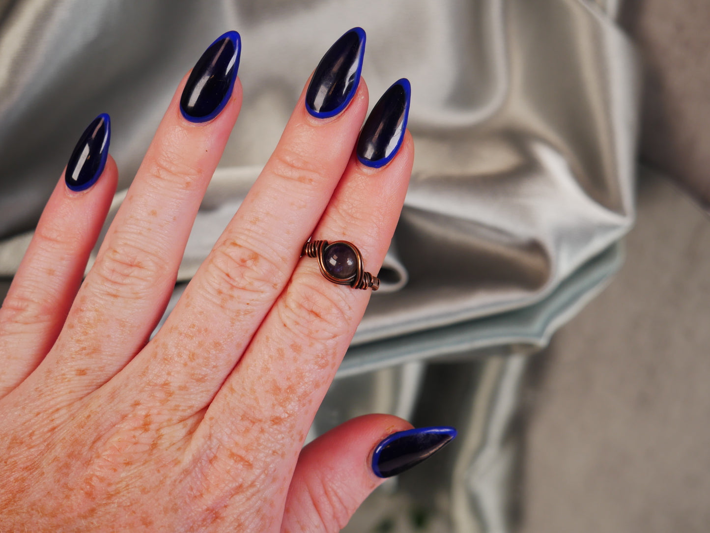 Untamed Gems - Amethyst Size 5.5 Wire Wrapped Ring
