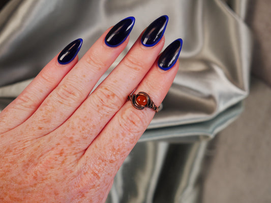 Untamed Gems - Carnelian Size 6.5 Wire Wrapped Ring