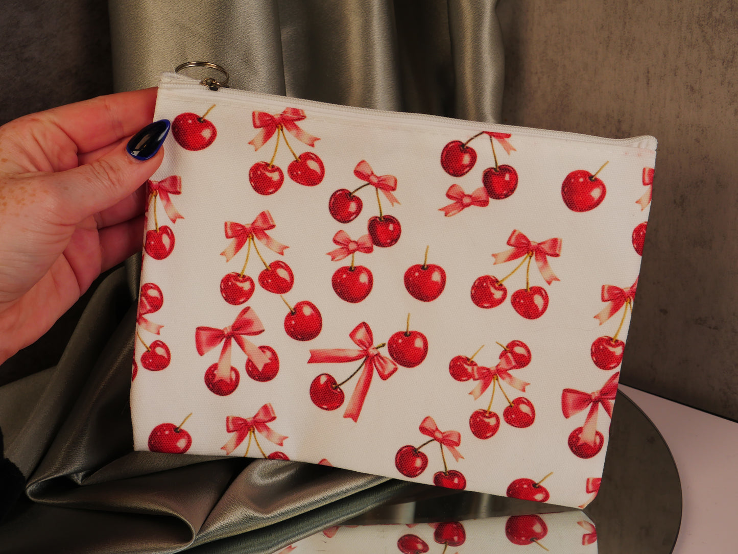House of Glam Boutique - Cherry Bow Makeup Bag