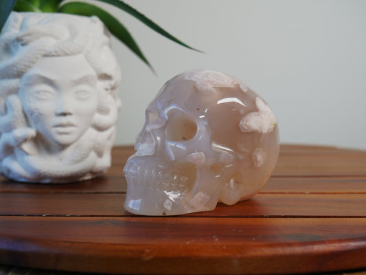Flower Agate Skull