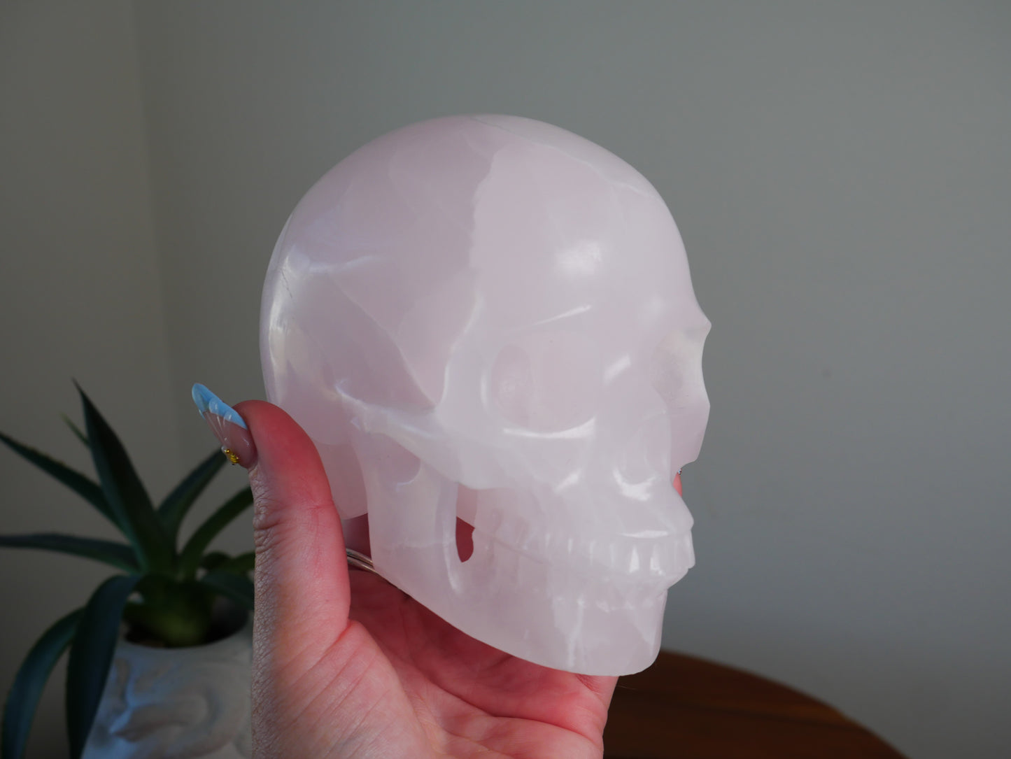 Pink Mangano Calcite Skull