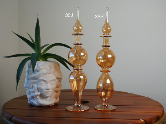 Orange Egyptian Glass Perfume Bottles - Large