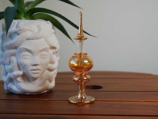 Orange Egyptian Glass Perfume Bottle - Small/Medium