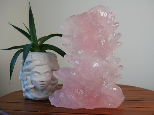 Rose Quartz Sea Creature Carving