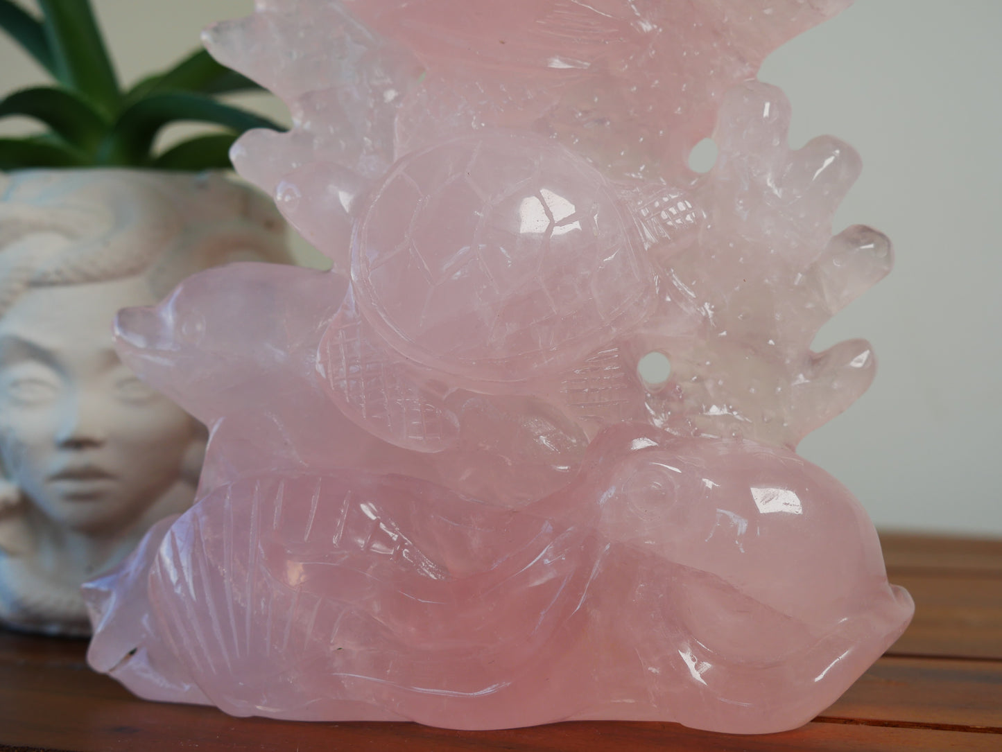 Rose Quartz Sea Creature Carving