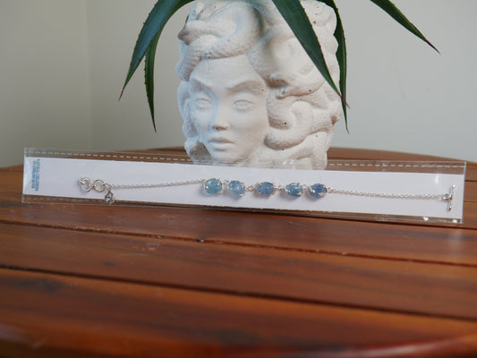 Aquamarine Chain Bracelet