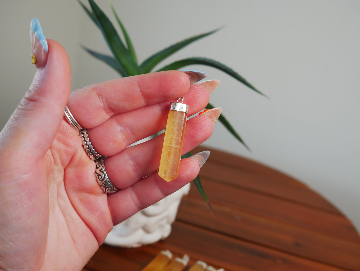 Orange Calcite Pendant