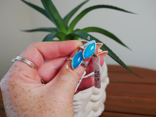 Blue Ethiopian Opal Ring - Marquise