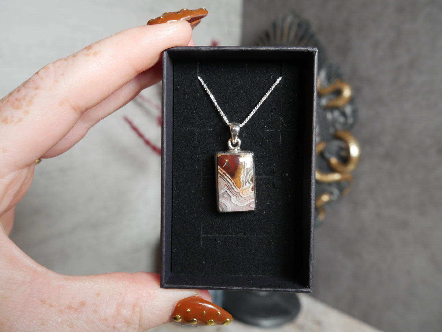 Crazy Lace Agate Pendant
