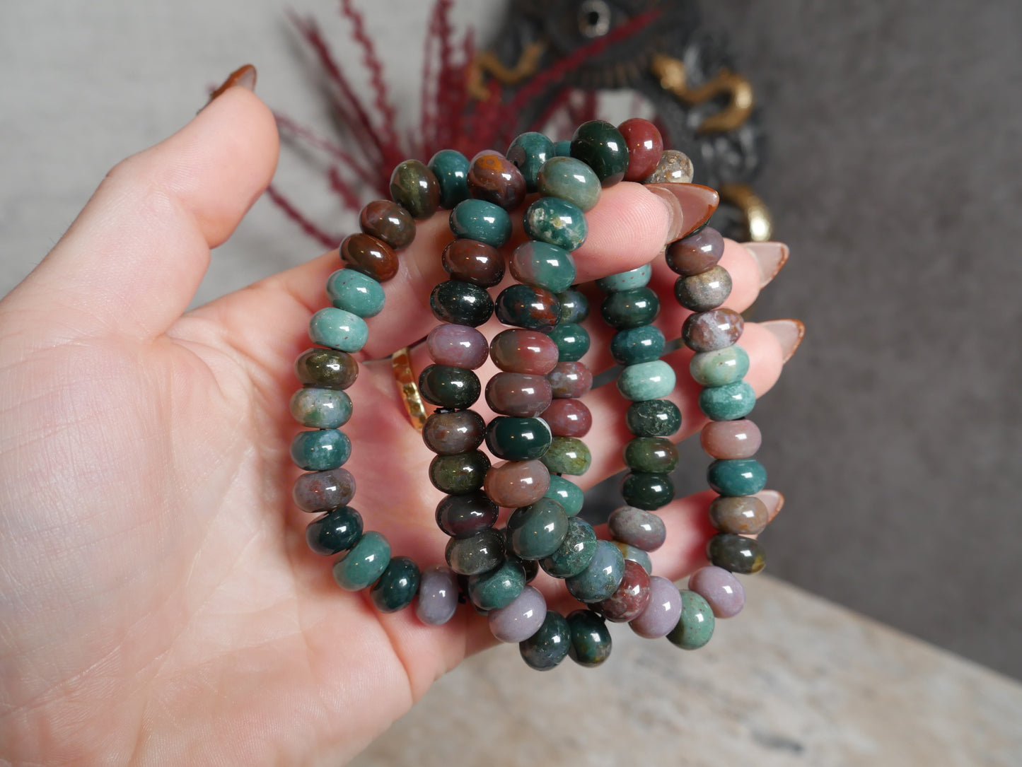 Indian Agate Rondelle Bracelet