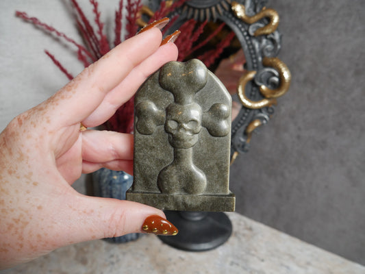 Gold Sheen Obsidian Tombstone