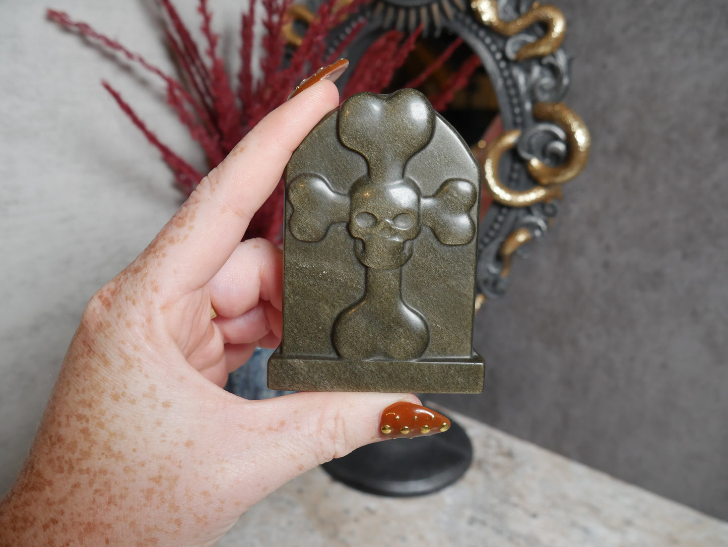 Gold Sheen Obsidian Tombstone