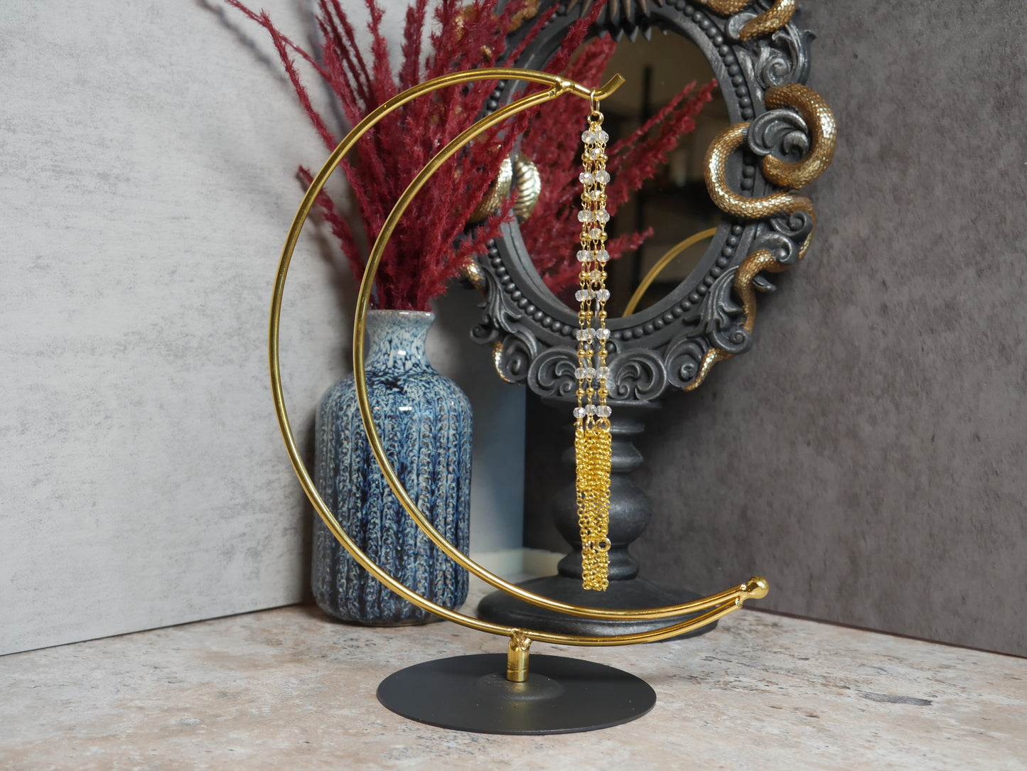 Moon Sphere Stand - Gold & Silver