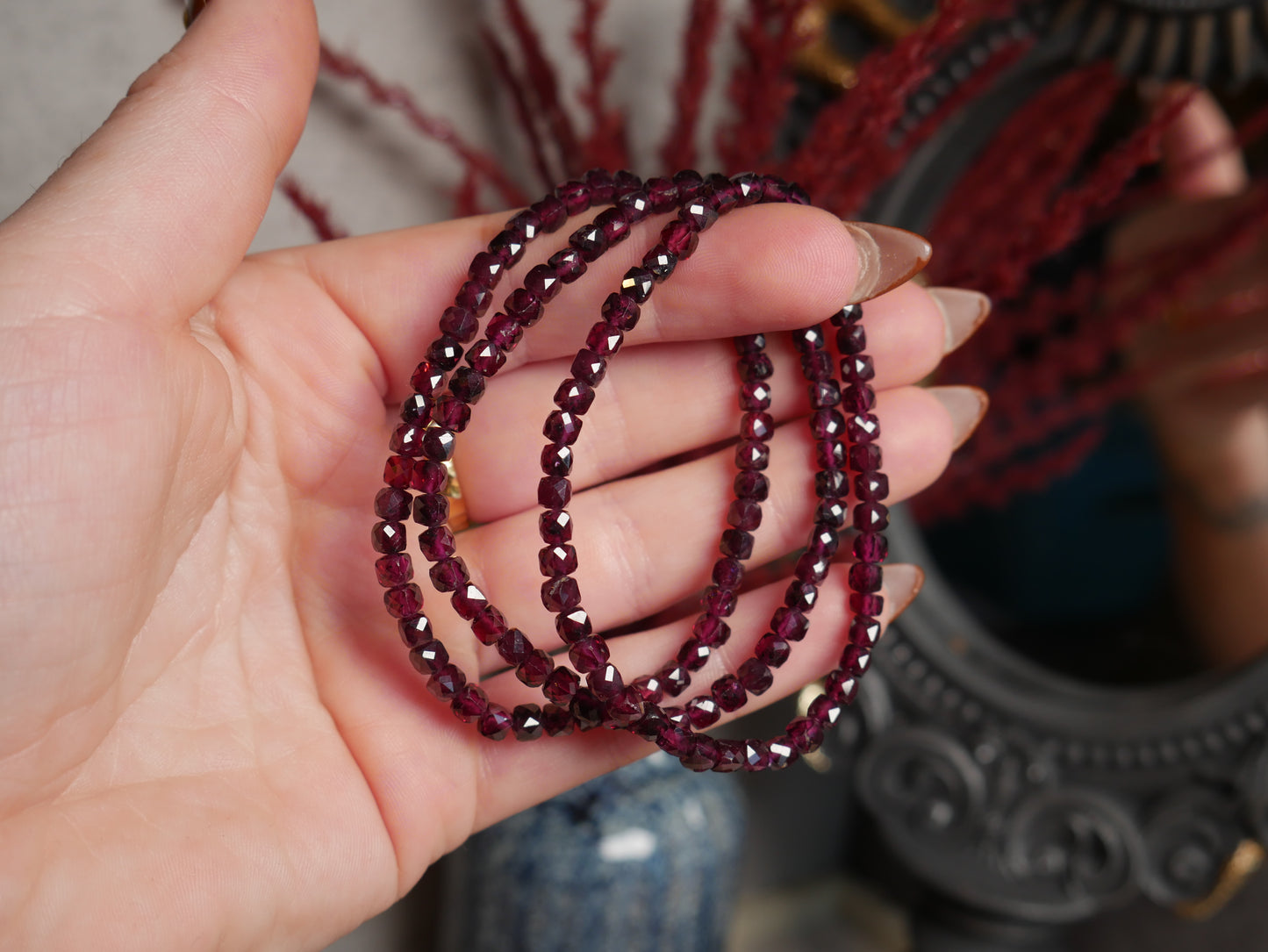 Garnet Faceted Bracelet