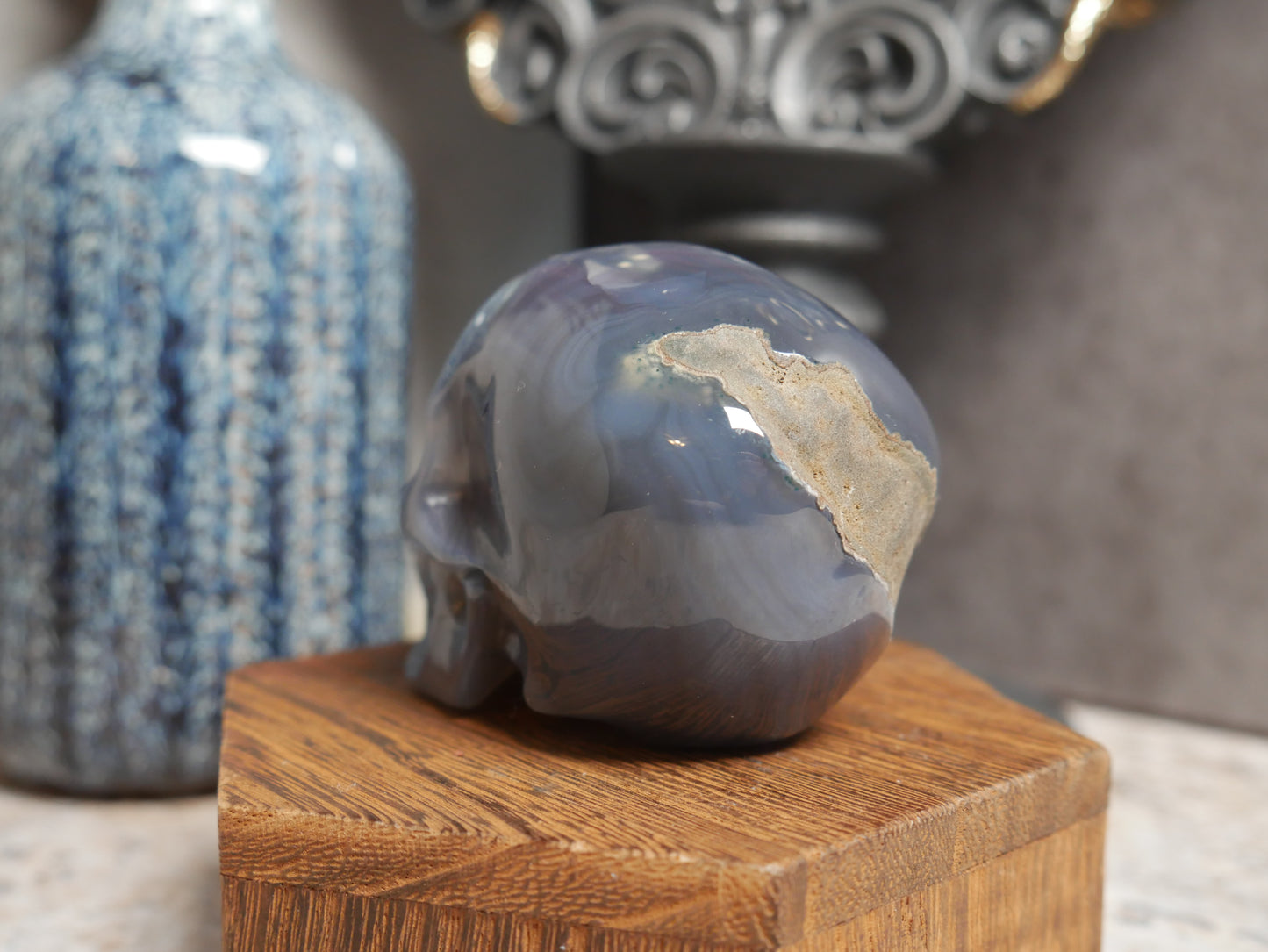 Blue Agate Skull