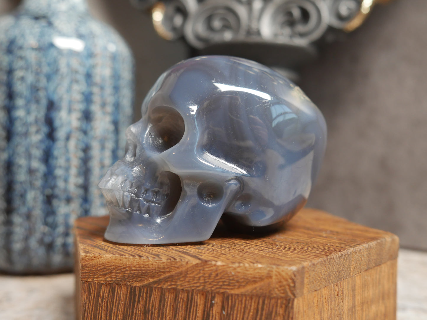 Blue Agate Skull