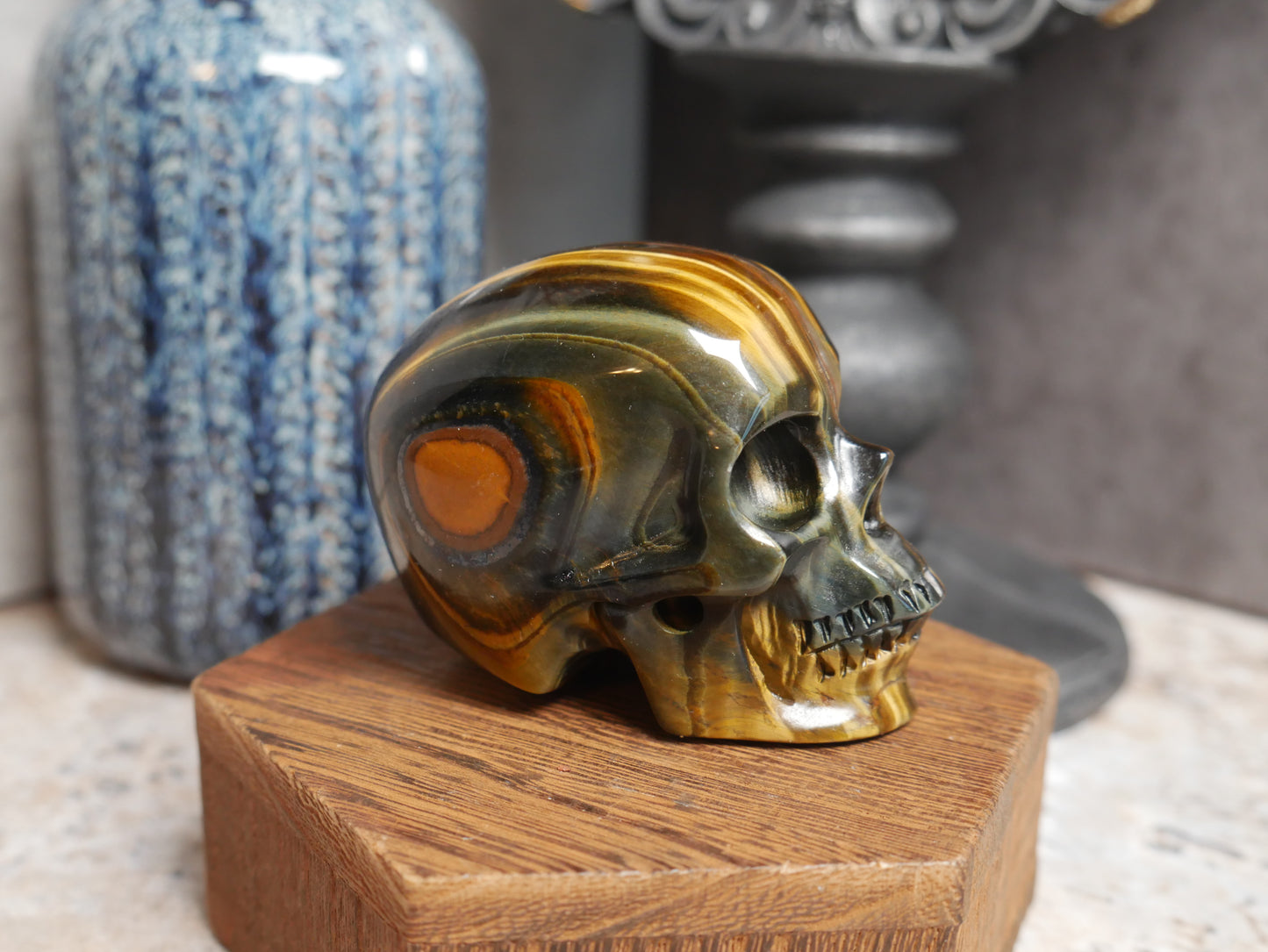 Tiger Eye Skull