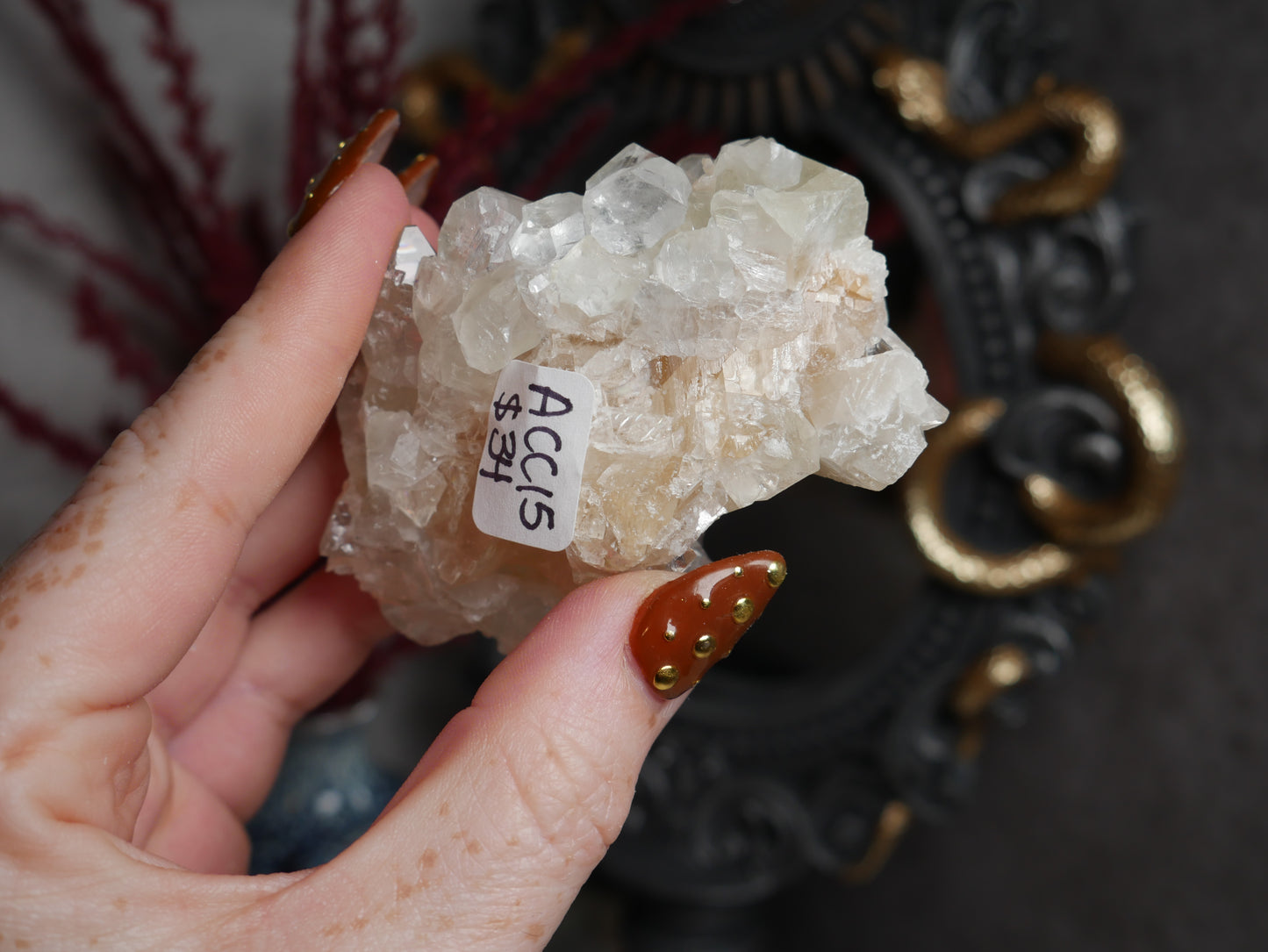Apophyllite Coated Calcite #15