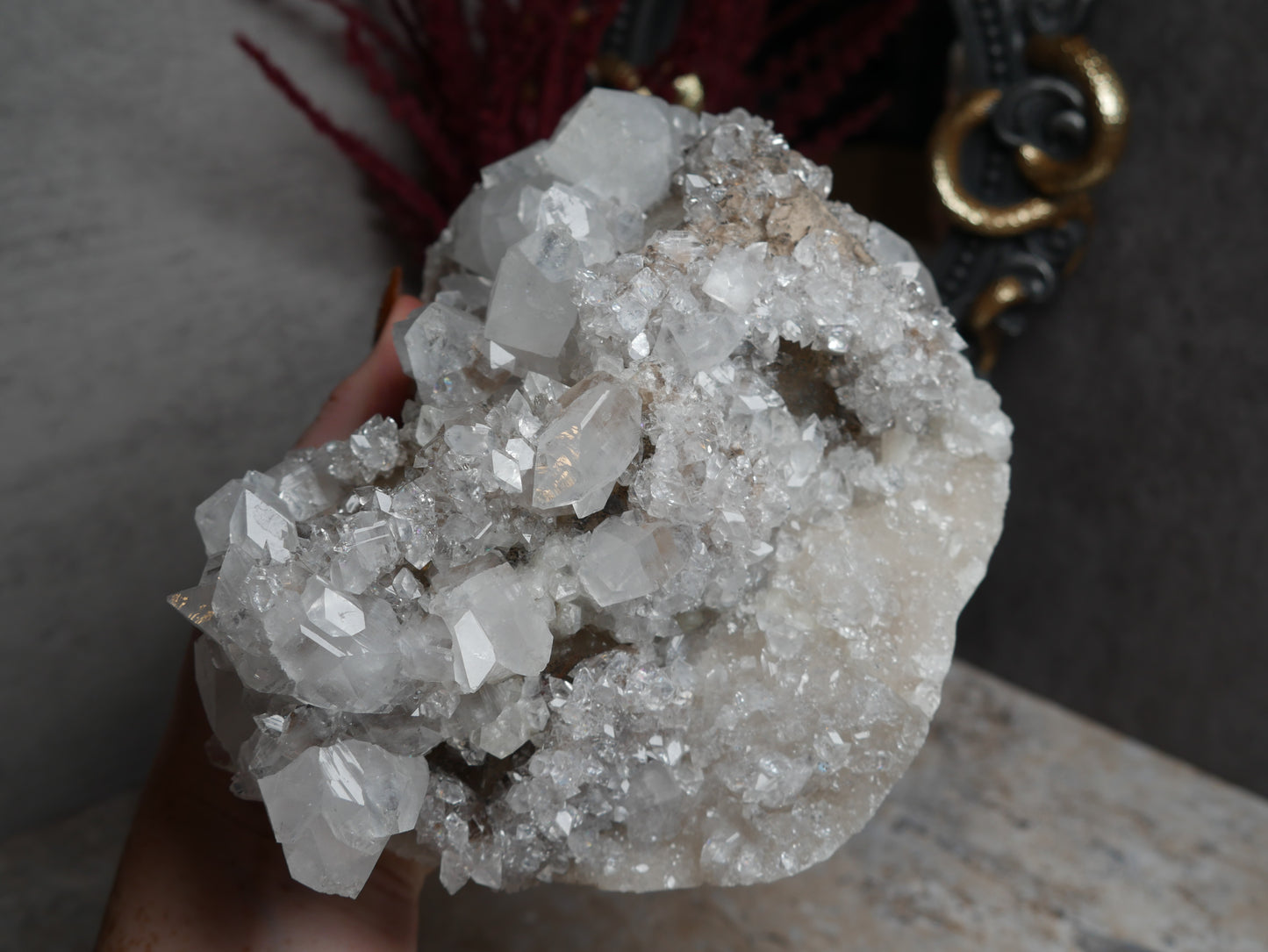 Apophyllite Coated Calcite #11