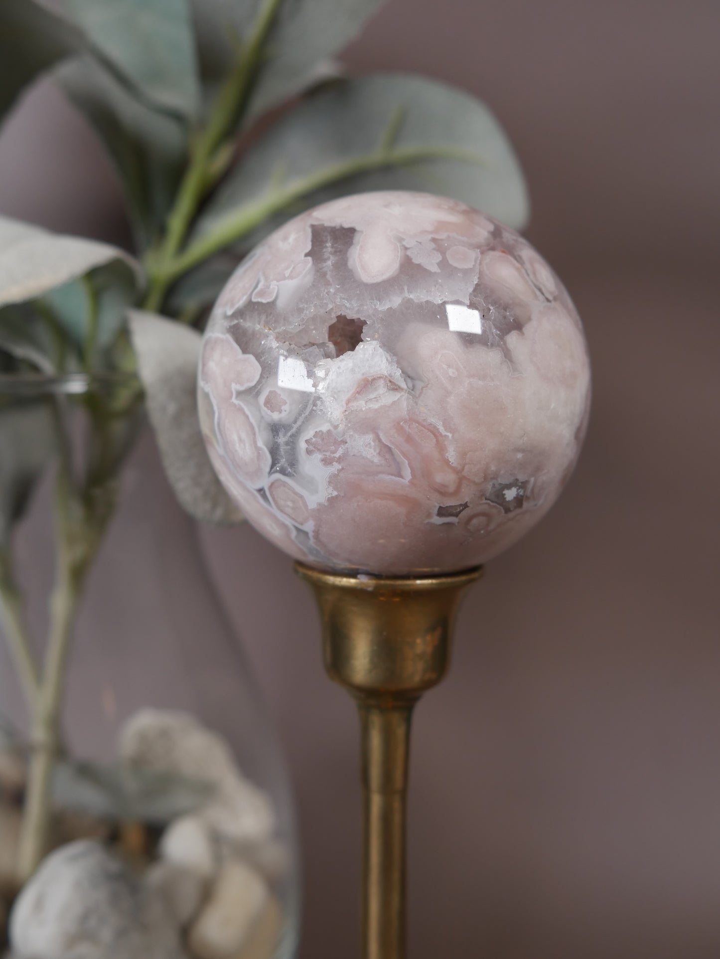 Pink Amethyst x Flower Agate Sphere