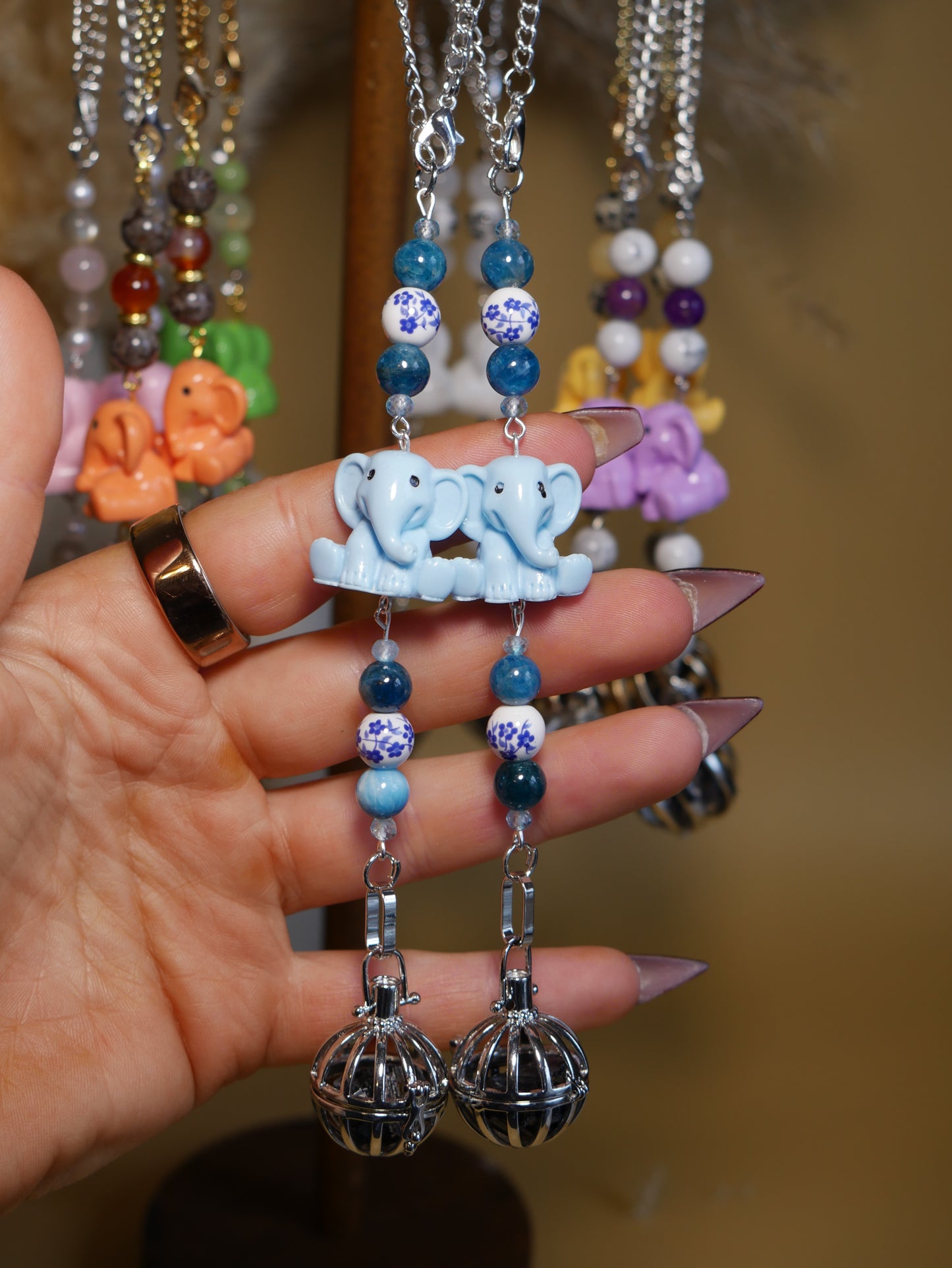 Elephant Car Mirror Decor