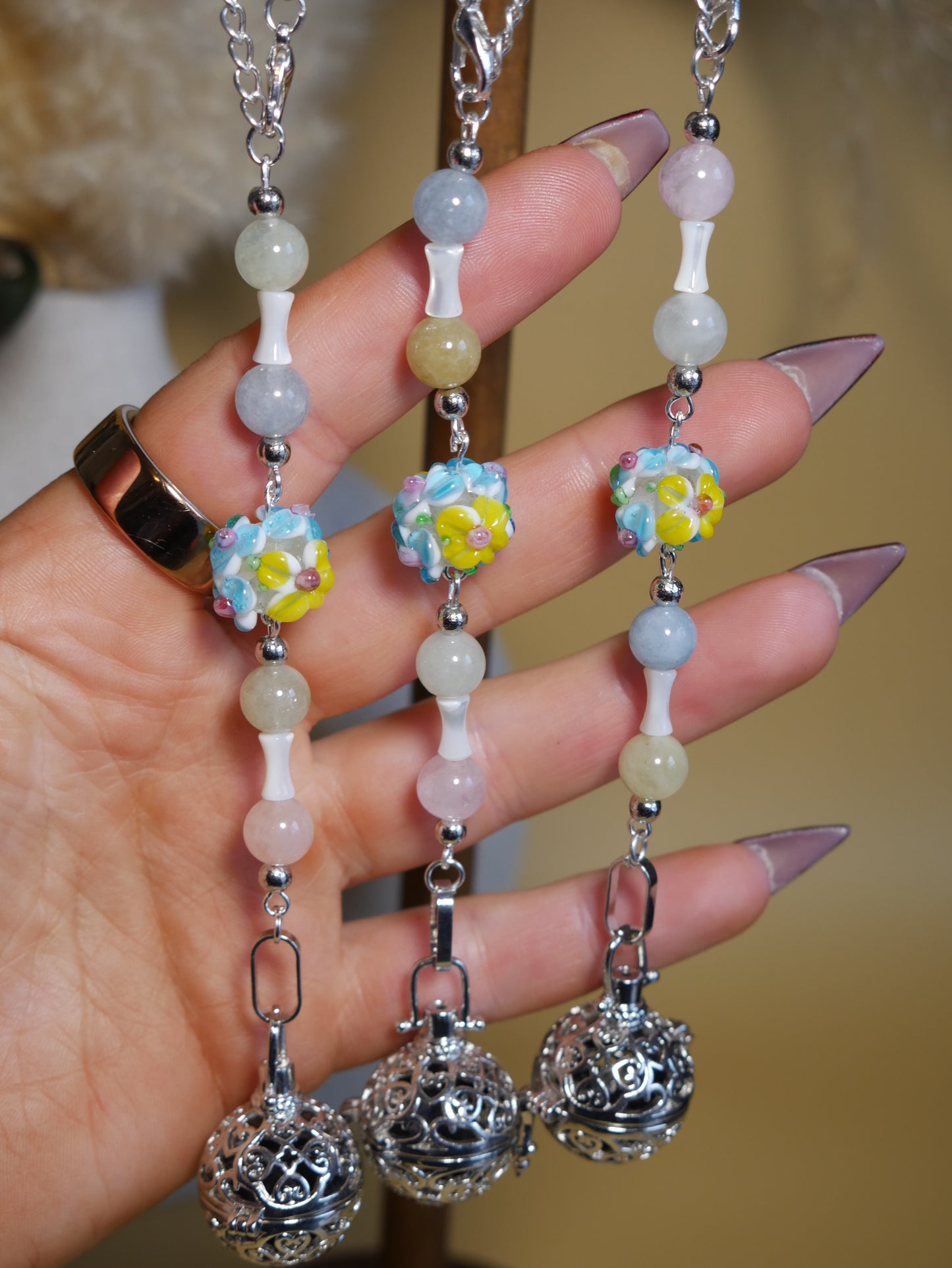 Floral Car Mirror Decor