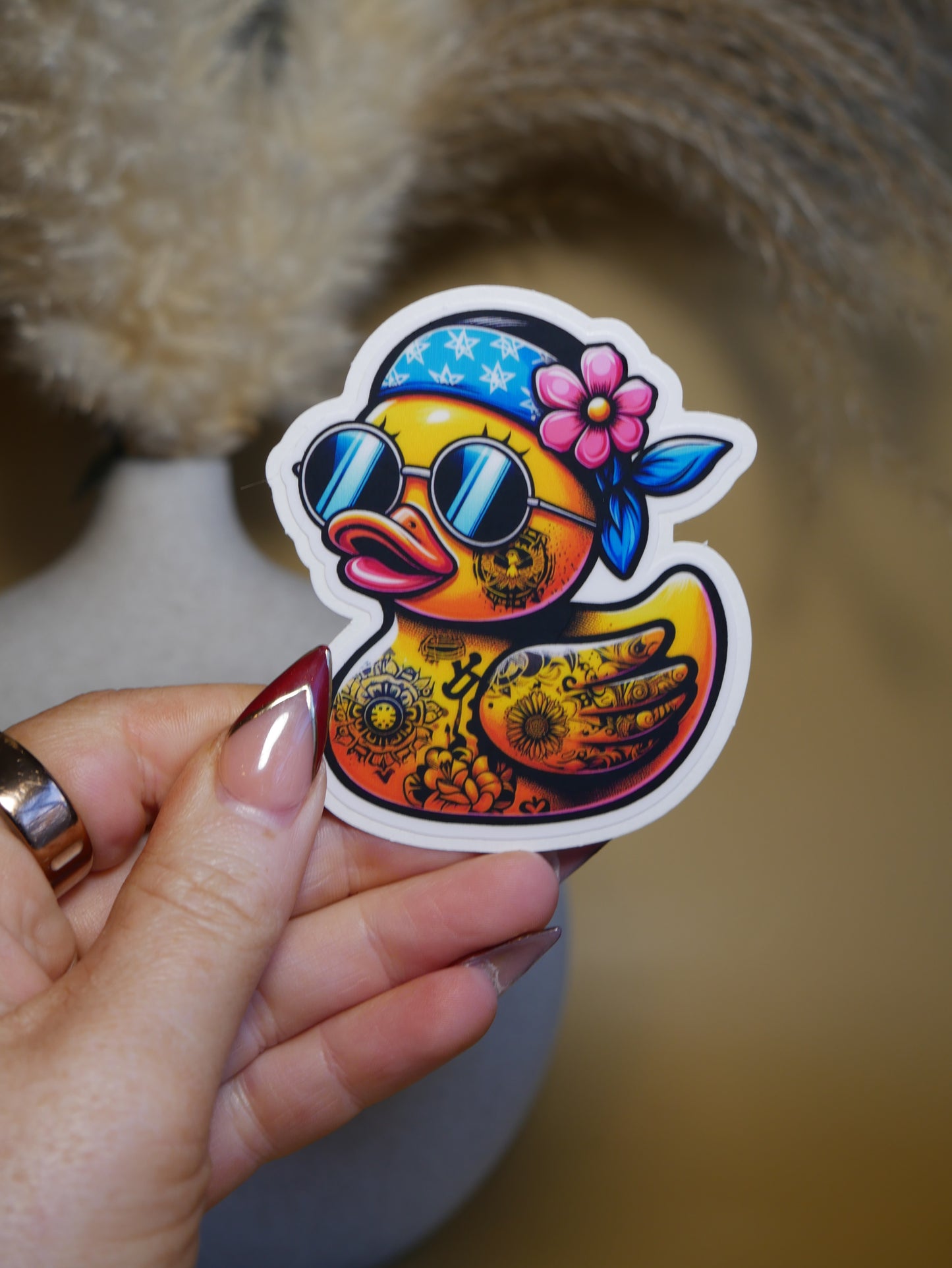 Tatted Duck Sticker