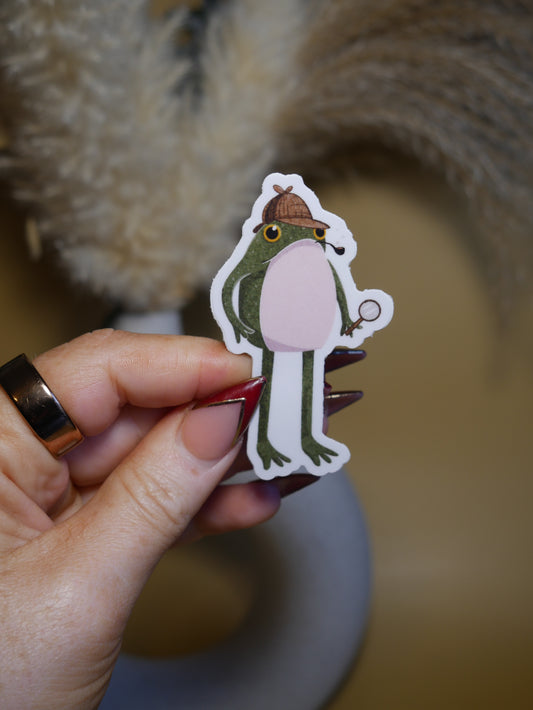 Detective Frog Sticker