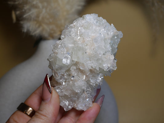 Diamond Apophyllite on Calcite #16